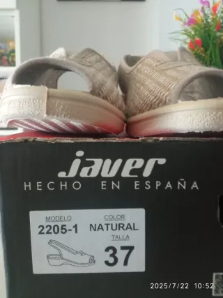 Javer Zapatos Mujer Beige y Dorado