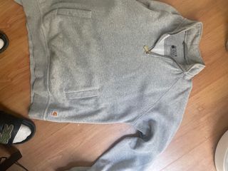 Sudadera Carhartt Gris Media Cremallera