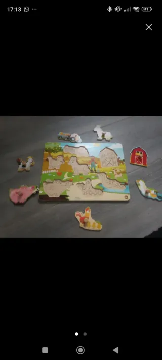 Puzzle madera granja animales