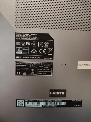 Computer portatile MSI Modern 15 A10M-486XED grigio