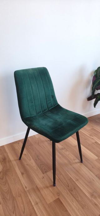 Sillas salón comedor terciopelo verde
