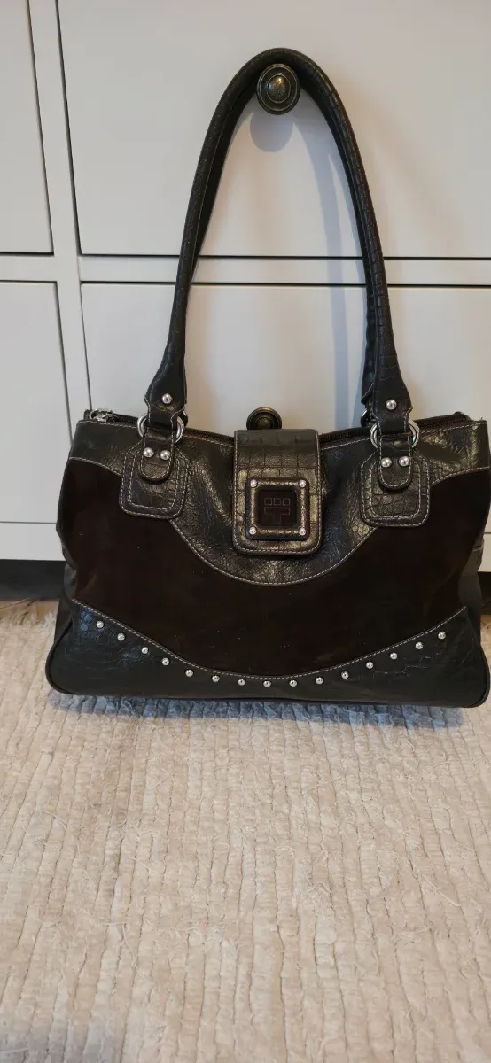 OCASION BOLSO PIEL MARRON Y NEGRO   SIN ESTRENAR