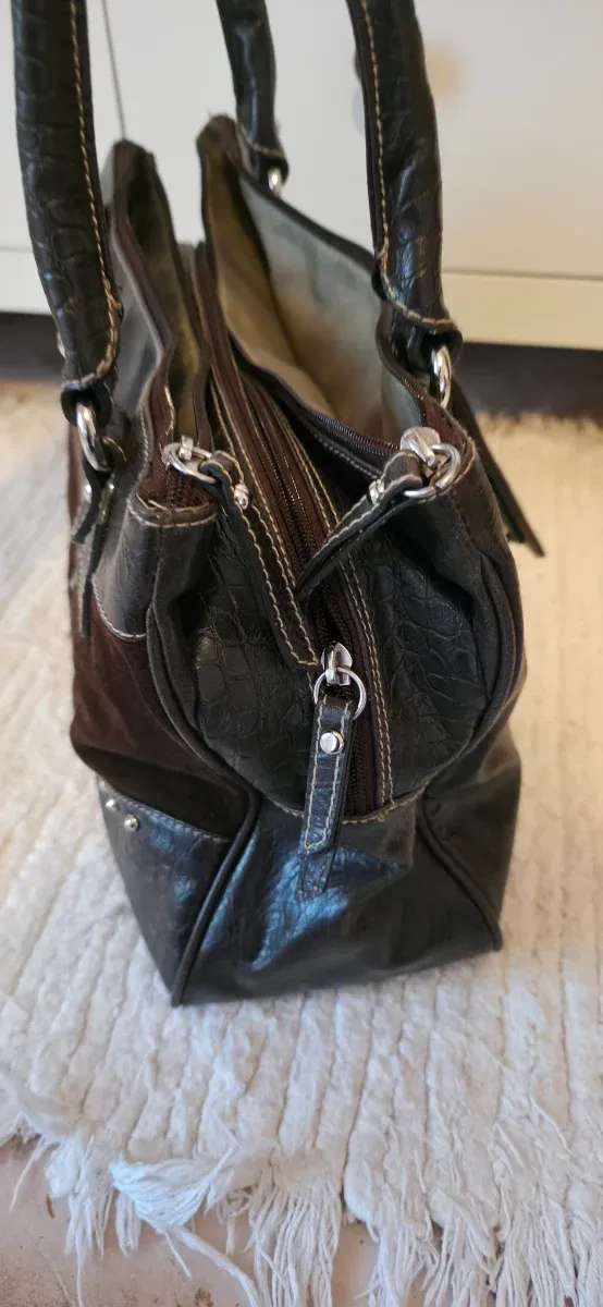 OCASION BOLSO PIEL MARRON Y NEGRO   SIN ESTRENAR