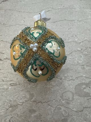 Palla di Natale HERVIT Vetro Oro e Verde