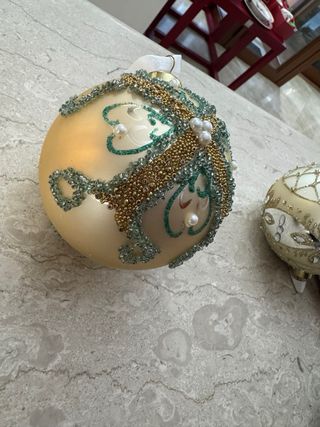 Palla di Natale HERVIT Vetro Oro e Verde