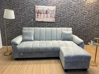 Sofá cama con almancenaje y puff - hacemos envíos
