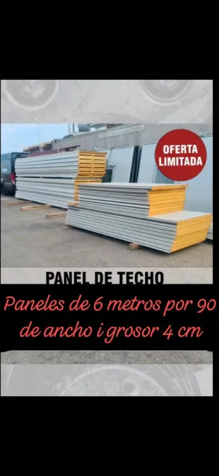 Panel Techo 6m x 90cm x 4cm