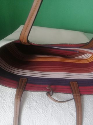 Bolso Parfois blanco y marrón