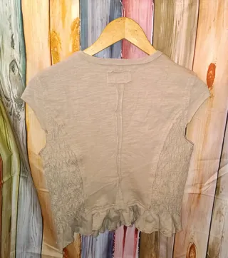 Blusa beige fruncida 100% algodón