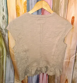 Blusa beige fruncida 100% algodón