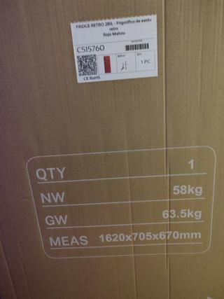 Nevera frigorífico Create Retro Roja "a estrenar".