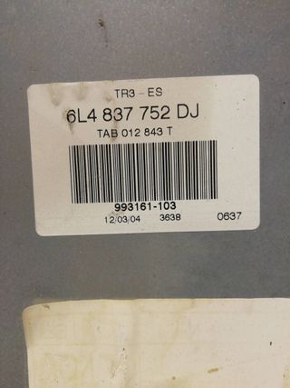 ELEVALUNAS DELANTERO DERECHO SEAT IBIZA (6K1)