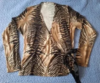 Blusa Punto Roma Talla M Animal Print