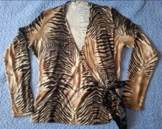 Blusa Punto Roma Talla M Animal Print