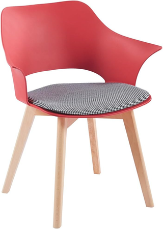 Set 4 Sedie per Sala da Pranzo con Piedi in Legno