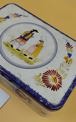 Scatola vintage in metallo provenienza francese