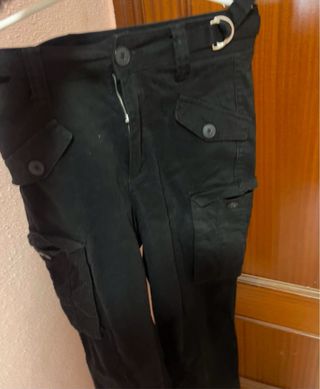 Pantalones cargo Bershka negros 36