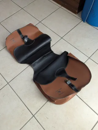 Borse laterali cuoio stile vintage per bici