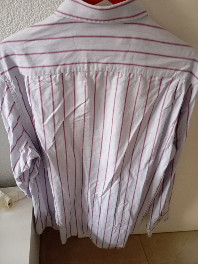 Camisa Massimo Dutti Rayas Azul y Rosa