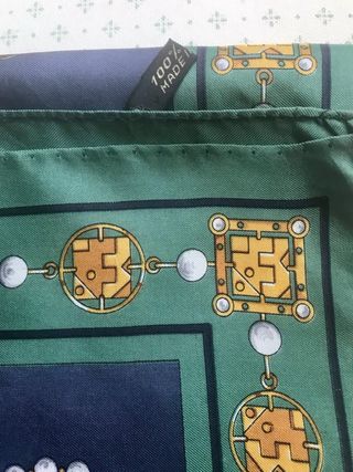 Maxi foulard in seta blu e verde