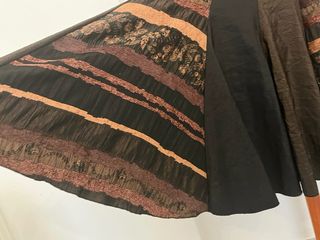 Falda vintage patchwork marrón y negra
