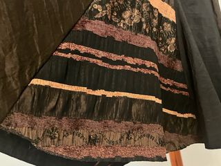 Falda vintage patchwork marrón y negra