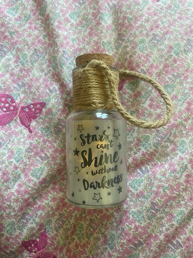 Frasco decorativo con luz y cuerda