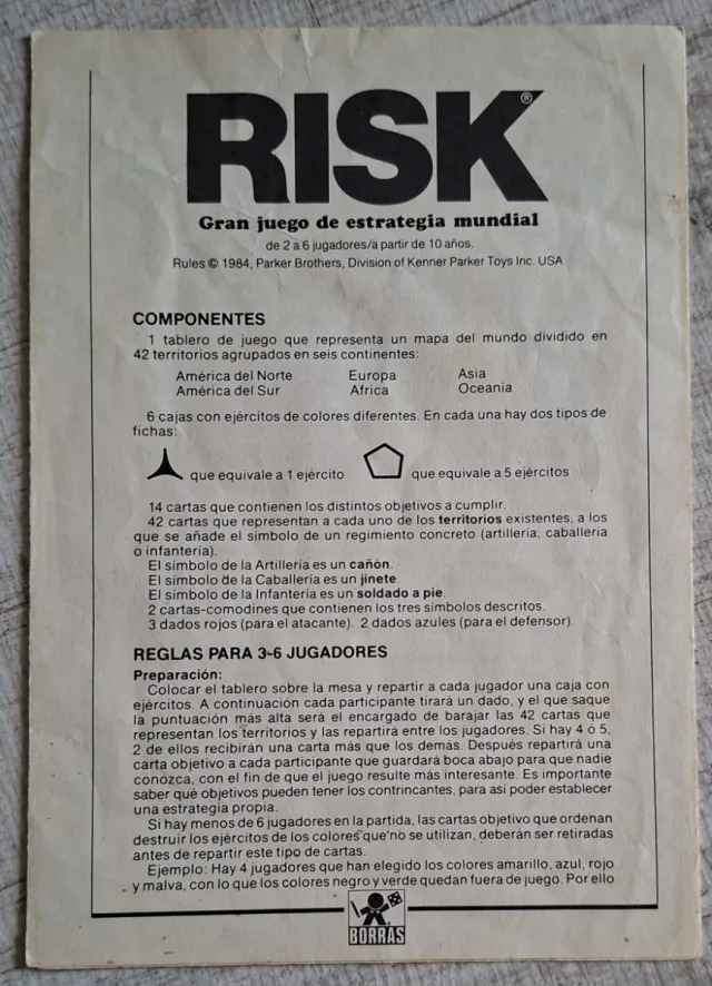 Juego Risk Original Borras Completo