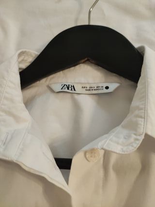 Camisa Zara Blanca Manga Larga