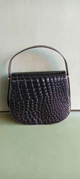 Borsa a mano vintage in pelle stampata