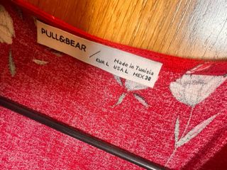 Vestido Pull&Bear rojo estampado flores