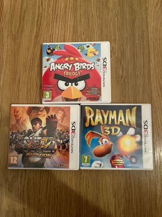 3 Juegos Nintendo 3DS: Angry Birds, Rayman, SF