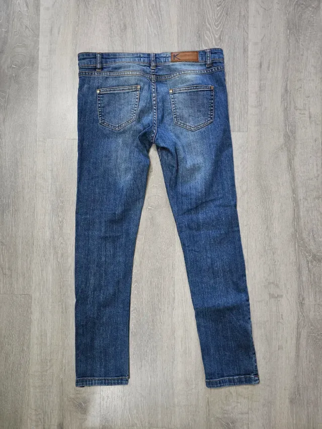 Jeans donna blu con zip alla caviglia taglia 42