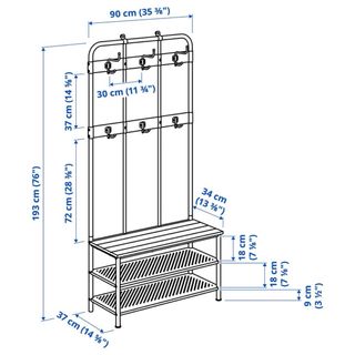 Appendiabiti e scarpiera IKEA Pinnig neri