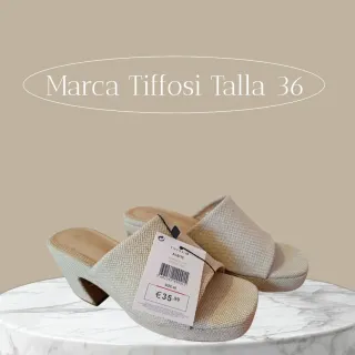 Tacones Tiffosi Beige Lino Talla 36 nuevos