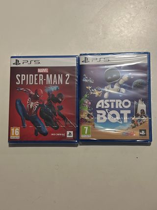 PS5 Marvel Spider-Man 2 y Astro Bot precintados