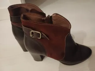 Botines marrones con hebilla piel 