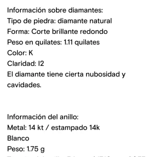 Anillo de compromiso con diamante 