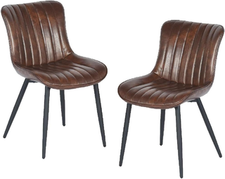 Set 2 Sedie per Sala da Pranzo con Piedi in Acciai