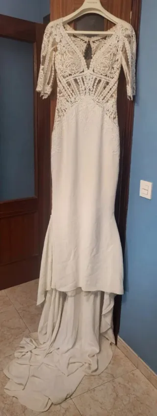 Vestido Novia Pronovias Pasiphae Manga Francesa