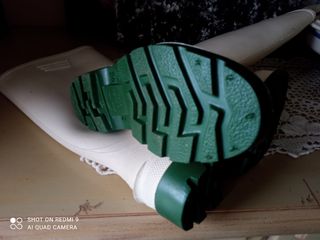 Botas de Goma Dunlop Blancas y Verdes