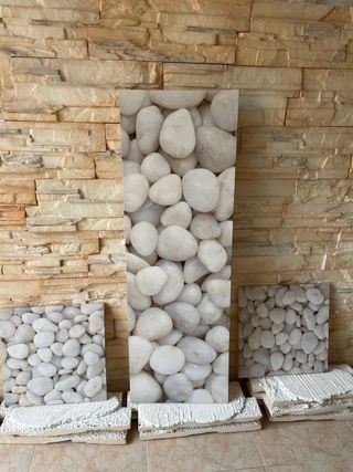 3 Cuadros Decorativos Piedras Blancas