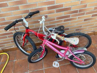 Lote 2 Bicicletas Infantiles (Roja y Rosa)