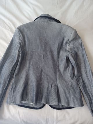 Chaqueta Zara Rayas Azul y Blanco