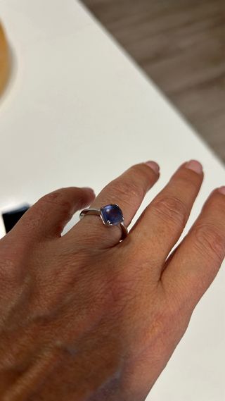 Anillo Swarovski Doble  Morado y Rojo