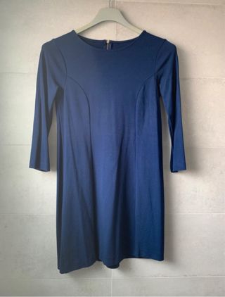 Vestido azul marino Zara manga larga