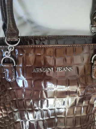 Bolso Armani Jeans Marrón Cocodrilo