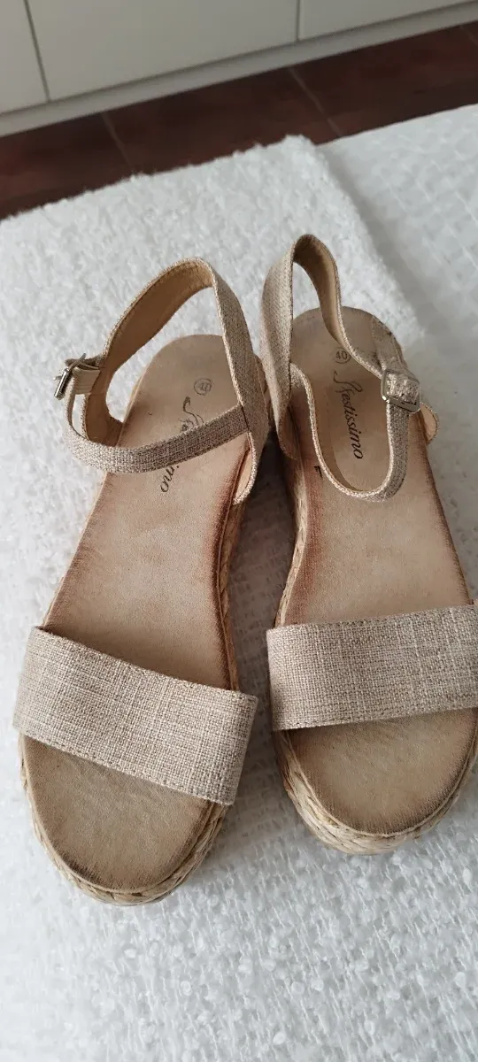 Sandalias esparto beige