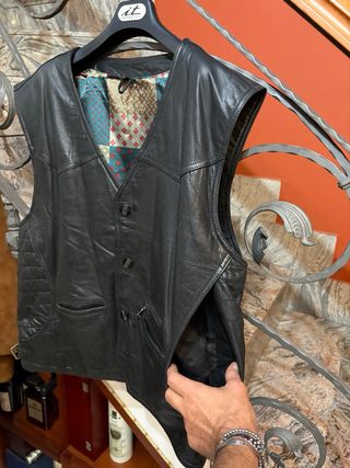 Gilet/Panciotto in vera pelle vintage 