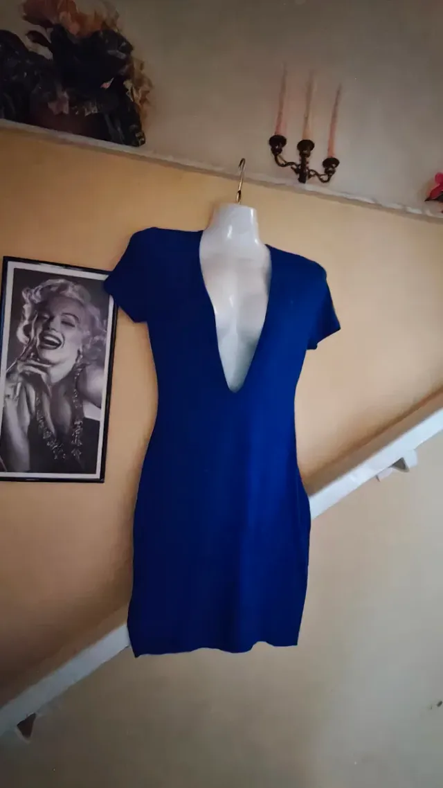 Vestitino blu scollato taglia unica